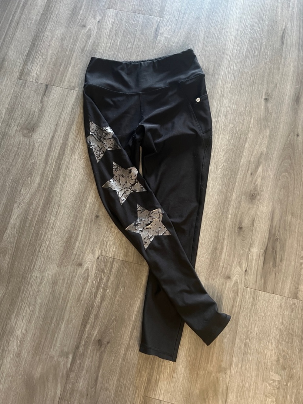 Gottex Black Leggings with Silver Star Accents